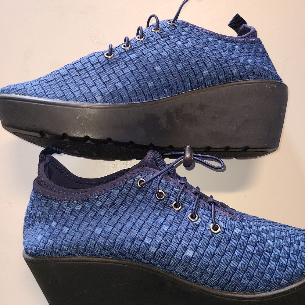 Steven By Steve Madden Womens Wedge Shoes Platform Size 10 Blue